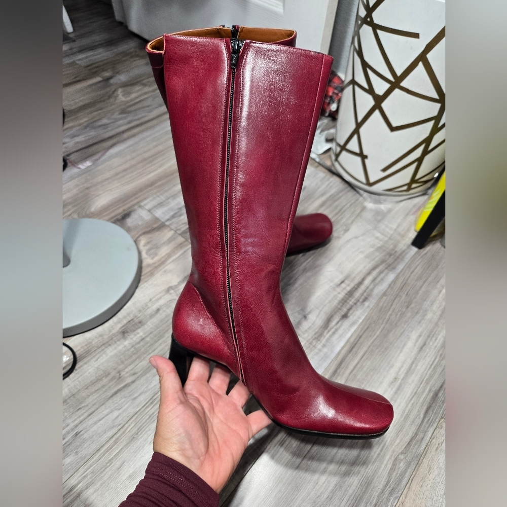 Giancarlo Paoli Mid Calf Boots Leather Rounded Toe Sz 36 Zip Up - Picture 4 of 16